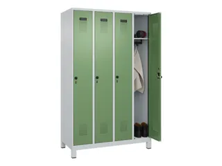 locker,HxBxD 1950x1200x500mm,4vak,vak B 300mm,draaigrendel,voeten - 1