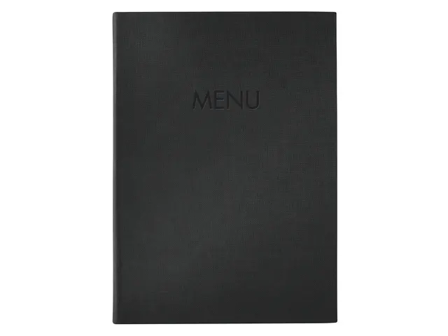 Menukaart map Sigel A4 zwart voor 8 blad