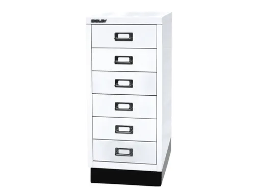 kantoor-ladekast HxBxD 670x279x380mm 6 laden romp verkeerswit staal