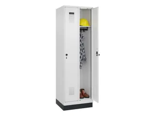 locker,HxBxD 1950x600x500mm,2vak,vak B 300mm,draaigrendel,sokkel - 1