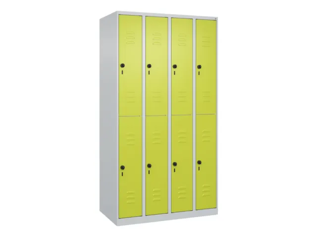 dubbeldekse locker,HxBxD 1850x1000x500mm,4x2vak.,vak B 250mm