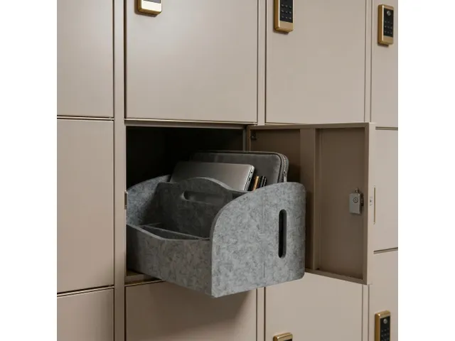 Lockerbox PET-vilt Groot grijs