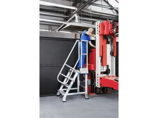 Bordestrap,Verrijdbaar,2Treden,60° Helling,Aluminium - 5