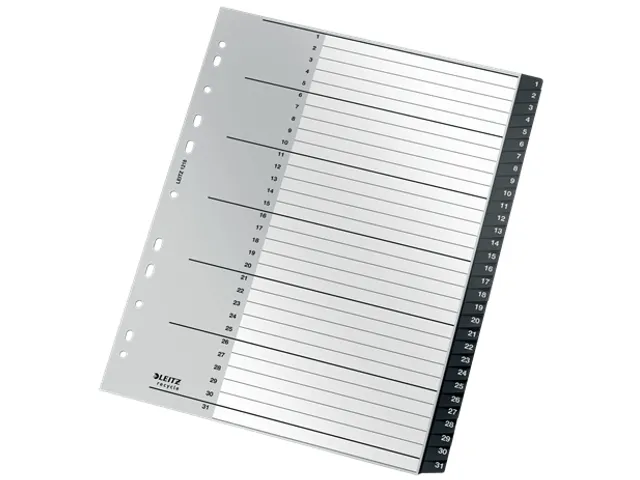 Tabblad Leitz Recycle A4 11-gaats 1-31 extra breed PP