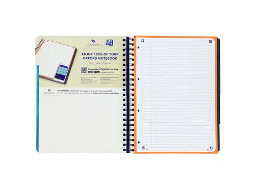 Projectboek Oxford School A4+ lijn 4-gaats 240 pagina's 80gr aqua