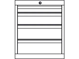 ladekast HxBxD 600x715x600mm 4laden slot RAL7035 front RAL7035 - 2