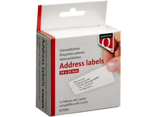 Labeletiket Quantore 11352 54x25mm retour wit