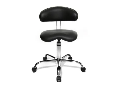 Werkplaatsstoel Zitting Zwart Kunstleer 430-510mmx440x400mm Wielen