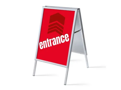 Stoepbord A1 complete set met print "ENTRANCE" Rood