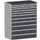 ladekast HxBxD 1600x1300x750mm 11laden RAL7035 front RAL7016