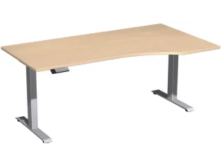 In hoogte verstelbaar bureau in vrije vorm,HxBxD 630-1280x1800x1000mm - 1