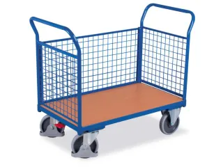 Platformwagen 500kg Laadvlak 1230x800mm 3 Gaaswanden Ral 5010 Beuken - 1