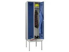 locker met bank,HxBxD 2150x800x500mm,2vak,RAL7035,front RAL5010