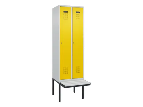 locker met bank,HxBxD 2120x600x815mm,2vak,vak B 300mm,cilinderslot