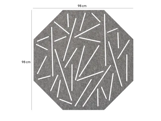 Akoestisch wandpaneel 8-hoek met patroon uitsnede 100x100cm Grijs