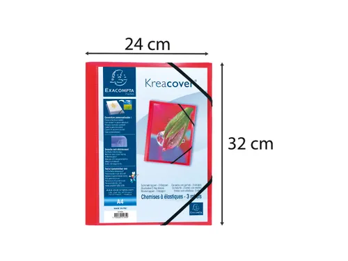 Elastomap 3klep PP Kreacover rood