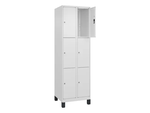 lockerkast,HxBxD 1950x600x500mm,2x3vakken,vak B 300mm,cil.-slot,voeten