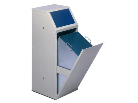 Afvalverzamelaar 69 liter binnenbak sticker papier klep voor blauw