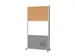 MAULconnecto Scheidingswand 1x donker Whiteboard kurk Mobiel Zilver