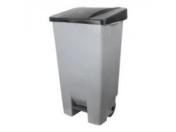 Denox Pedaalafvalbak Verrijdbaar 120 Liter Grijs