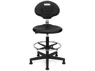 Werkstoel Large Zwart met Glijders Ergonomisch & Stevig - 3