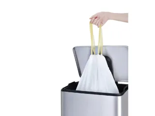 Afvalzak EKO MDPE type B met trekband 40x45cm 7-9 Liter wit - 2