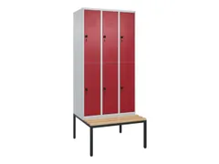 armoire vestiaire avec banc à deux niveaux HxlxP 2120x900x815mm
