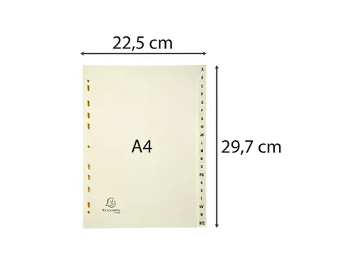 Tabbladen karton 155 g 20 tabs A-Z ivoor