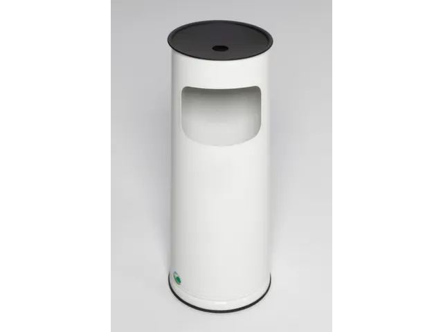 Combi-Asbak 17 Liter HxØ 610x250mm Ral9016 Wit Staal