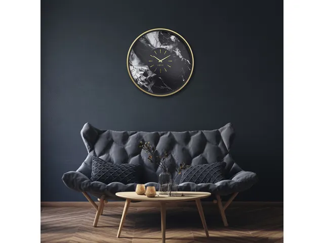 Wandklok NeXtime Marble Duo 48cm goud metaal