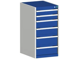ladekast HxBxD 1000x525x650mm 6laden romp RAL7035 front RAL5010 - 1