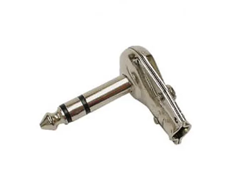Haakse Mannelijke 6.35mm Stereo Jack- Vernikkeld