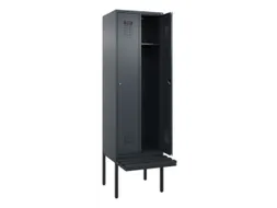 locker met bank,HxBxD 2120x600x815mm,2vak,vak B 300mm,cilinderslot