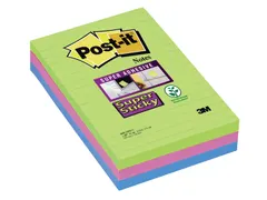 Memoblok 3M Post-it 660 Super Sticky 102x152mm lijn rainbow