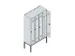 locker voor scheiding van kleding,HxBxD 2120x1200x500mm,4vak