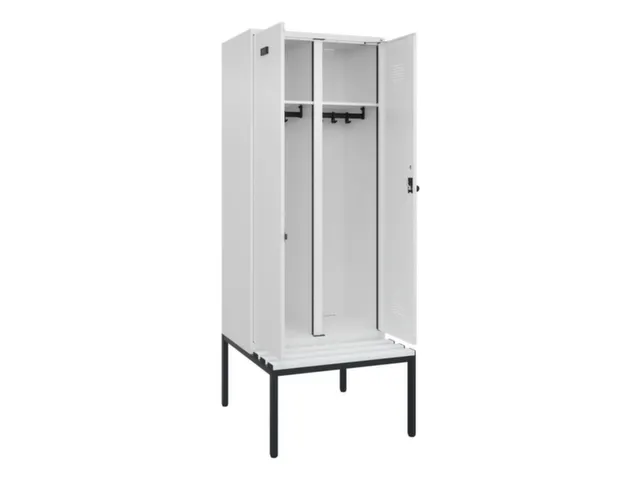 locker met bank,voor scheiding van kleding,HxBxD 2120x800x815mm,2vak