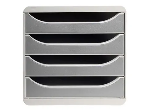 Exacompta Ladenblok A4 Big-Box 4 Laden Lichtgrijs/Graniet -