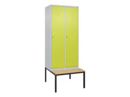locker met bank,HxBxD 2120x800x815mm,2vak,vak B 400mm,cil.-slot