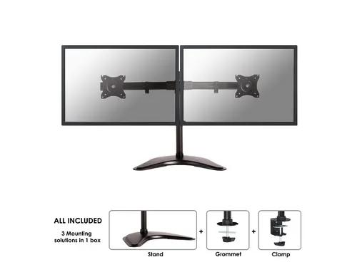 Neomounts Monitorarm 2 Schermen 27inch Zwart Nm-d335dblack
