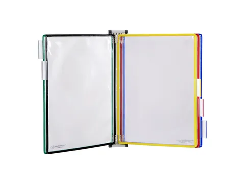 Zichtpanelensysteem wand Tarifold metaal A4 5 tassen assorti