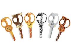 Schaar Westcott Kids 13cm "wild ones" ronde punt 6 stuks assorti motie