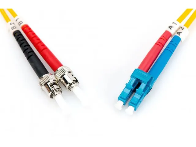 Glasvezel patchkabel, duplex, LC naar ST SM OS2 09/125 µ, 2 m