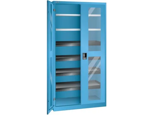 vitrinekast HxBxD 1950x1000x580mm 6xStalen bodem RAL5012