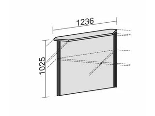 Hoekelement Balievoorbouw Bovenblad Rechts hxb 1025x1236mm Beuk - 6