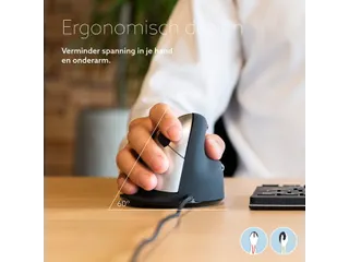 Ergonomische muis R-Go HE Break medium Rechts bedraad Zwart - 2