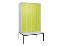 Z-garderobekast,HxBxD 2120x1200x815mm,8vak,vak B 300mm,cil.-slot