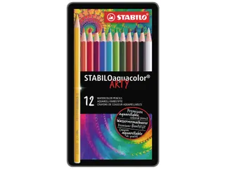 Kleurpotloden Stabilo Aquacolor 12Stuks Metalen Etui Assorti - 2