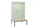locker met bank,voor scheiding van kleding,HxBxD 2120x1200x815mm,4vak