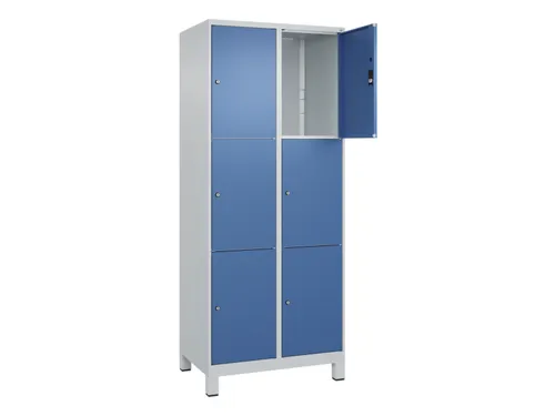 lockerkast,HxBxD 1950x800x500mm,2x3vakken,vak B 400mm,cil.-slot,voeten