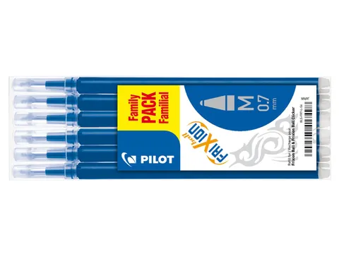 Rollerpenvulling Pilot Frixion 0.7mm Blauw Medium Punt 6 stuks